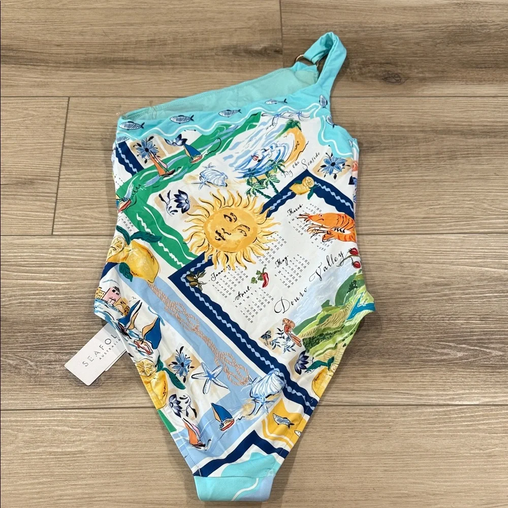 Seafolly Kids Swim One-Piece - Aqua and Pastel - Picture 5 of 5